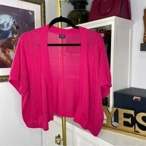 Pink short sleeve shrug cardi 3X (22W-24W)